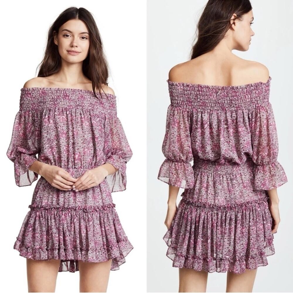 NWT New Misa Los Angeles Castellar Off-the-Shoulder Mini Dress Size L